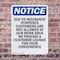 Signmission Due To Insurance Purposes Customers, 12 in W x Rectangle, Plastic OS-2PACK-NS-P-1218-V-11592 - alternate 2